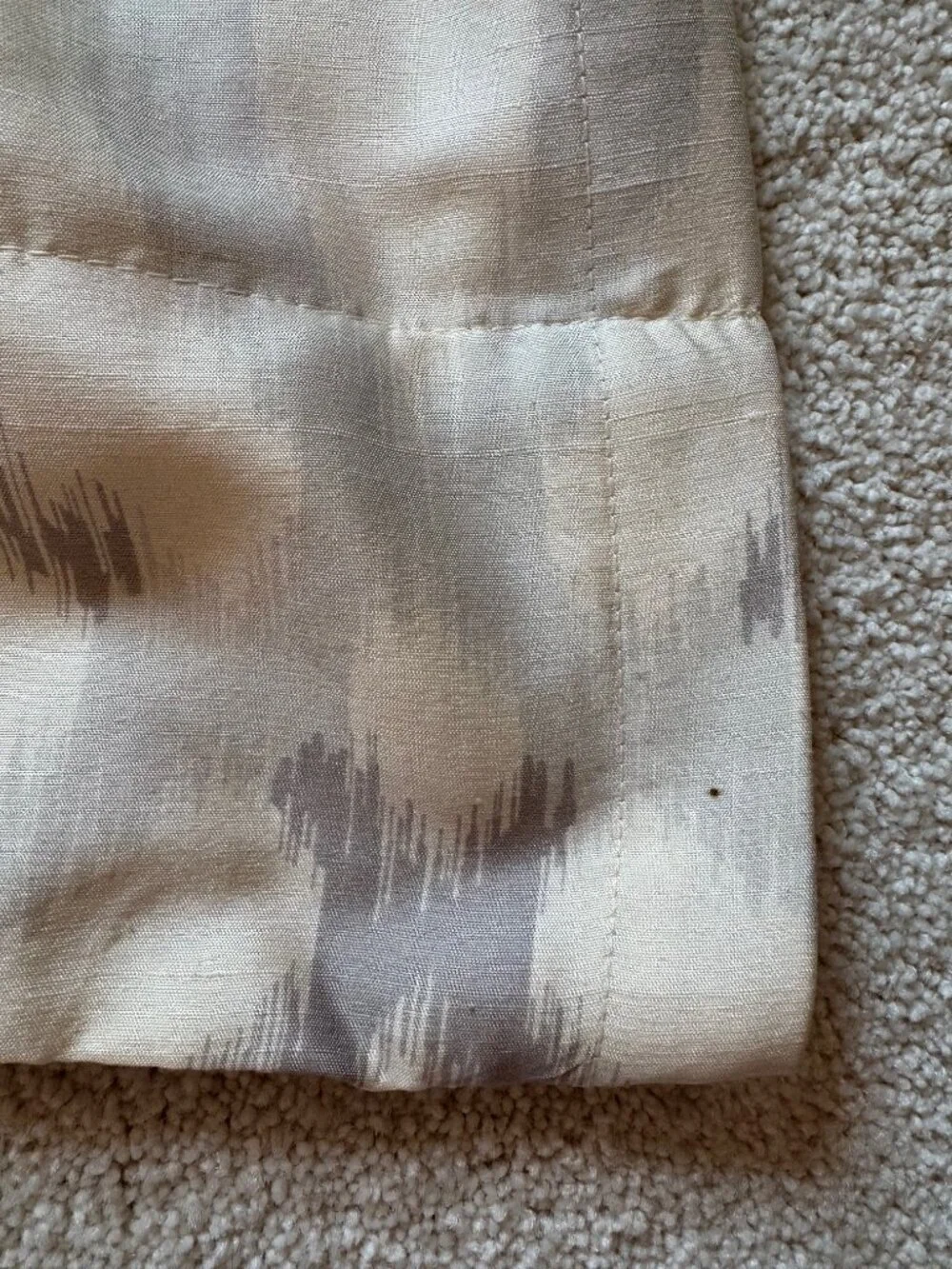 West Elm Ikat Links Silk Collection Curtain (2 Panels), Platinum - A